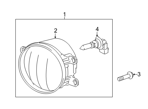 2014 Toyota Prius Fog Lamps Fog Lamp Diagram for 8122012230