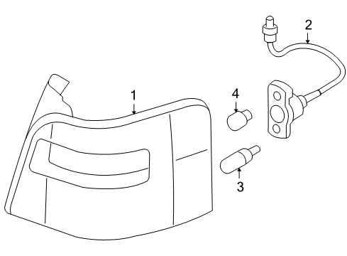 2005 Ford Freestyle Bulbs Tail Lamp Assembly Diagram for 6F9Z13405AA