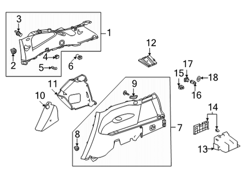 2022 Acura MDX Interior Trim - Quarter Panels Switch Assembly Diagram for 35375TYAA01