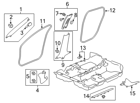 2016 Honda Civic Interior Trim - Pillars, Rocker & Floor Carpet As*NH900L* Diagram for 83301TBAA11ZB
