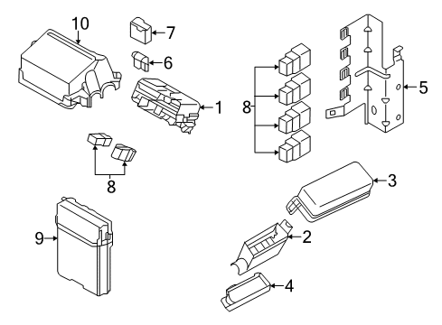 2017 Nissan Versa Electrical Components Control Unit Assembly-IPDM, Engine Room Diagram for 284B71HR6A