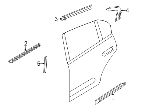 2006 Infiniti G35 Exterior Trim - Rear Door MOULDING - Rear Door, LH Diagram for 82873AL565