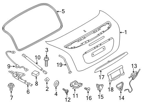 2012 Mini Cooper Lift Gate Isa Screw Diagram for 07129905121
