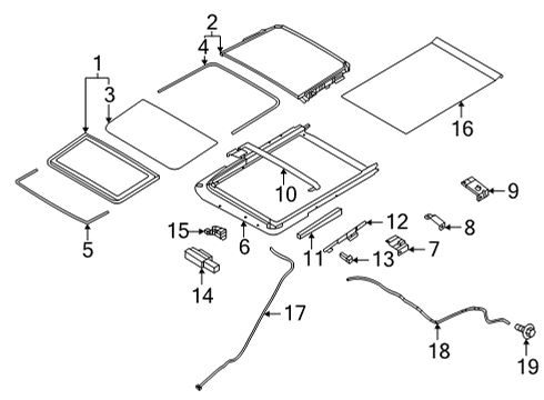 Sunroof Switch Assy-Sunroof Diagram for 254506LB0A