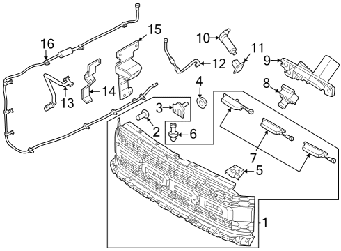 2022 Ford F-150 Parking Aid Grille Screw Diagram for W506943S450B