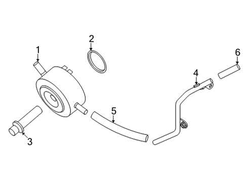 2022 Nissan Frontier Oil Cooler Pipe-Water, Oil Cooler Diagram for 140539BT0A