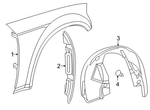2006 Chrysler 300 Fender & Components Shield-Splash Diagram for 5065502AD