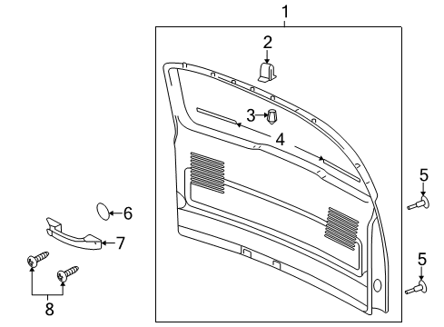2007 Chevrolet Uplander Interior Trim - Lift Gate Gate Trim Panel Bumper Diagram for 15029828