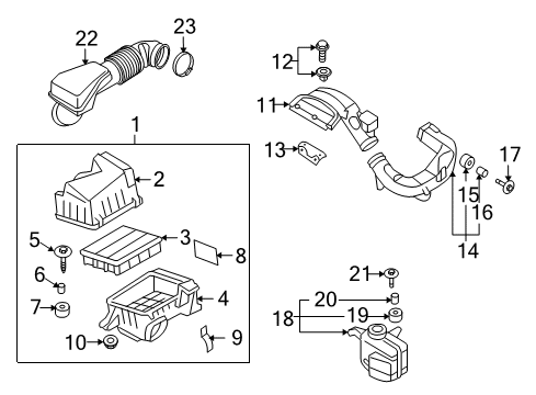 2009 Hyundai Sonata Filters Cleaner Assembly-Air Diagram for 281103K550