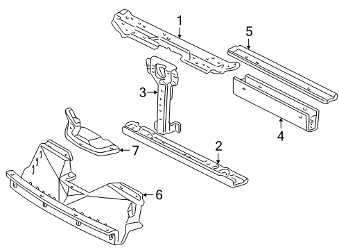 2009 Honda S2000 Radiator Support Stay, Bulkhead Center Diagram for 60434S2AA01ZZ