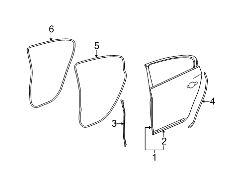 2011 Buick LaCrosse Rear Door Window Regulator Diagram for 20883903