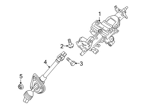 2007 Hyundai Azera Steering Column & Wheel, Steering Gear & Linkage Column & Shaft Assembly-Steering Diagram for 563003L100