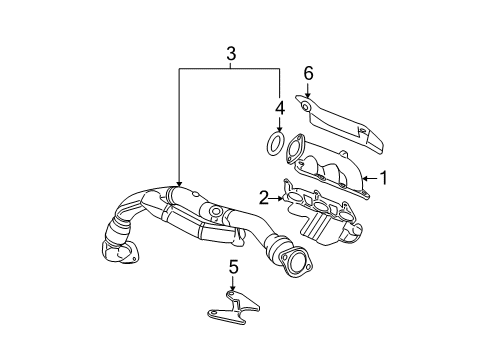 2006 Buick LaCrosse Exhaust Manifold Engine Exhaust Manifold Assembly Diagram for 12575855