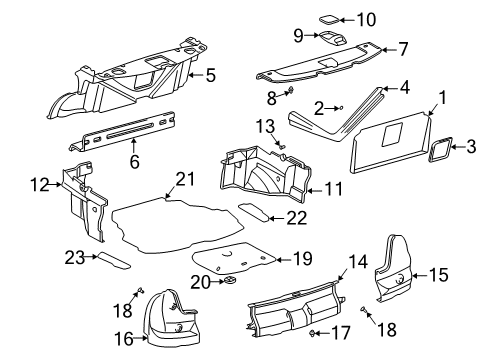 1997 Lexus ES300 Interior Trim - Rear Body Rear Panel Trim Clip Diagram for 6777132150