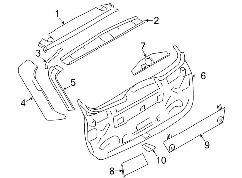 2015 BMW 328i xDrive Interior Trim - Lift Gate Lower Tail Lid Trim Panel Diagram for 51497274776