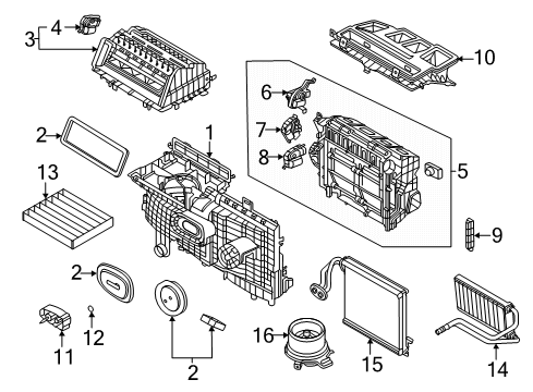 2021 Lincoln Corsair Heater Core & Control Valve FAN AND MOTOR ASY Diagram for LX6Z19805GB