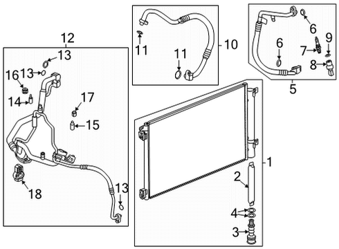 2022 Chevrolet Trailblazer A/C Condenser, Compressor & Lines Pressure Valve Diagram for 95462797