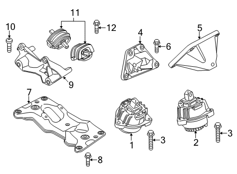2014 BMW M5 Engine & Trans Mounting Transmission Support Bracket Diagram for 22312284069