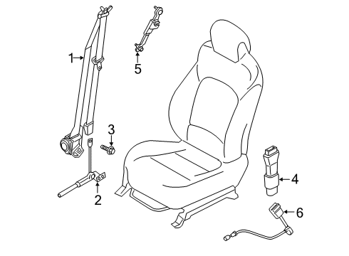 Seat Belt Adjuster Assembly-Height Diagram for 88890G3000
