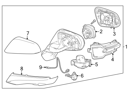 Outside Mirrors MIRROR OUTER, RH Diagram for 87931F6040