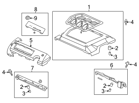 1999 Acura TL Engine Appearance Cover Plate, Design Diagram for 17125P8EA00