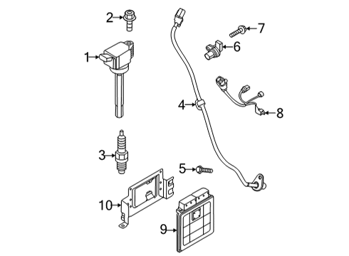 2022 Hyundai Sonata Ignition Lock BRKT-PCU Diagram for 391902SDN0