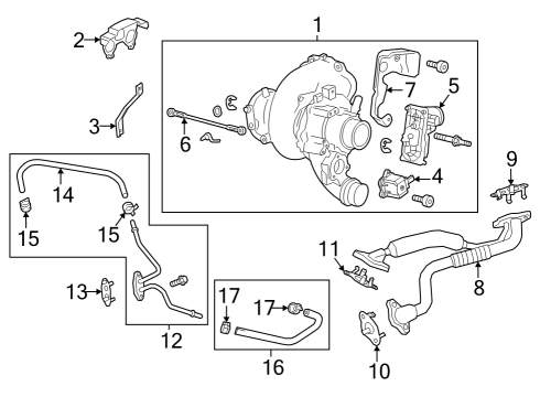 Turbocharger & Components BRACE-TURBO Diagram for 12711864