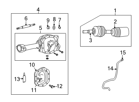 2005 Jeep Liberty Carrier & Front Axles Clamp-Hose Diagram for 6503573