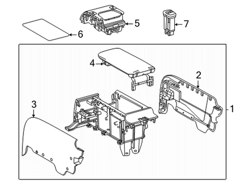 2018 Toyota Mirai Rear Console Rear Console Diagram for 5891062010A0