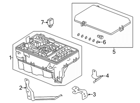 2021 Acura TLX Fuse & Relay BRACKET, RELAY BOX Diagram for 38254TGVA00