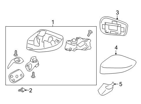 2018 Toyota 86 Outside Mirrors Mirror Assembly Diagram for SU00307474