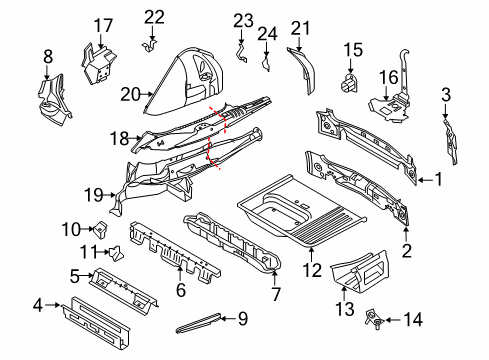 2010 BMW X3 Rear Body Trunk Floor Diagram for 41003449737