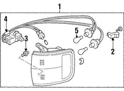 1997 Acura SLX Park & Signal Lamps Wire Harness, Front Combination Light Diagram for 8978065960