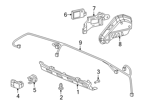 2021 Honda Passport Parking Aid Cover Assy., Parking Sensor *NH533* (BUMPER DARK GRAY) Diagram for 39681TX4A01ZJ