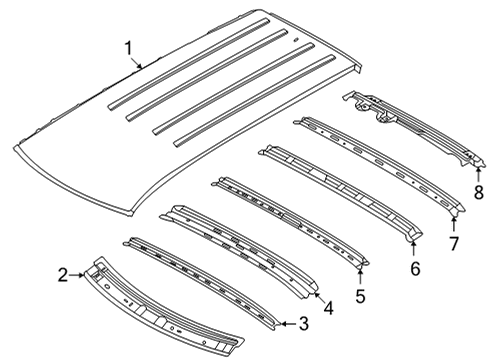 Roof & Components BRACKET ASSY-R/RACK Diagram for 67331R0000