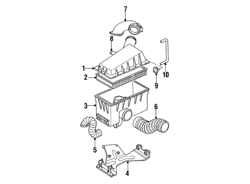 1991 Dodge Monaco Air Inlet Filter-Air Diagram for 5014664AA