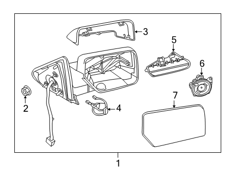 2014 Ford Expedition Mirrors Mirror Glass Diagram for CL1Z17K707A