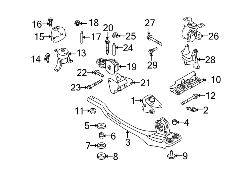 2008 Mercury Mariner Engine & Trans Mounting Front Bracket Diagram for 8L8Z6061BA