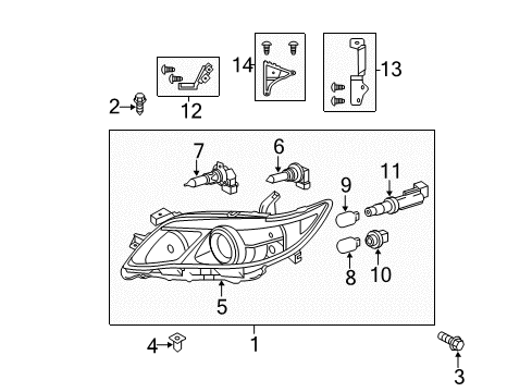 2010 Toyota Camry Headlamps Socket Diagram for 8112533700