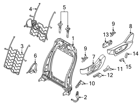 2021 Ford Bronco Sport Front Seat Components ELEMENT ASY - HEATING Diagram for LJ6Z14D696J