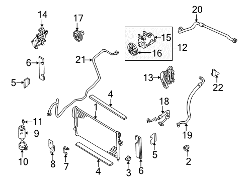 2000 Nissan Xterra A/C Condenser, Compressor & Lines Fan & Motor Assy-Condenser Diagram for 921204S100