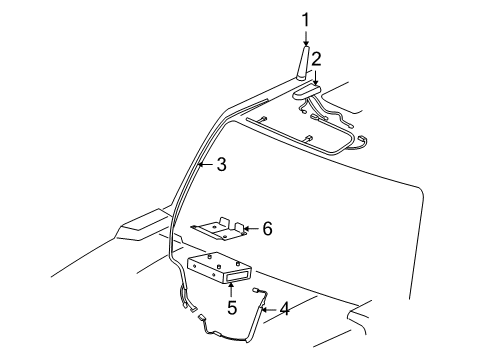 2008 Hummer H3 Antenna & Radio Communication Interface Module Assembly(W/ Mobile Telephone Transceiver) Diagram for 15835455