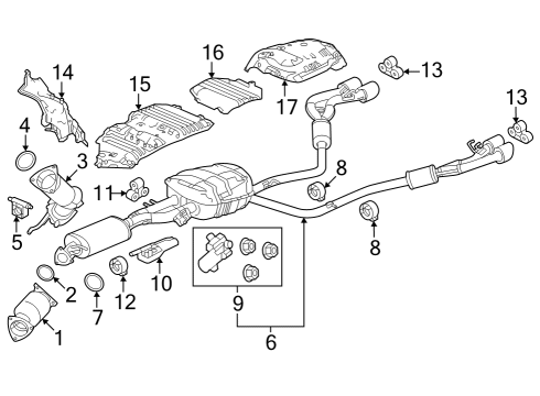 Exhaust Components Converter Complete Diagram for 1815061AA50