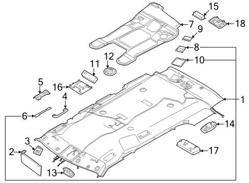 Interior Trim - Roof Lamp Assembly-Room Diagram for 92850A9600BSU