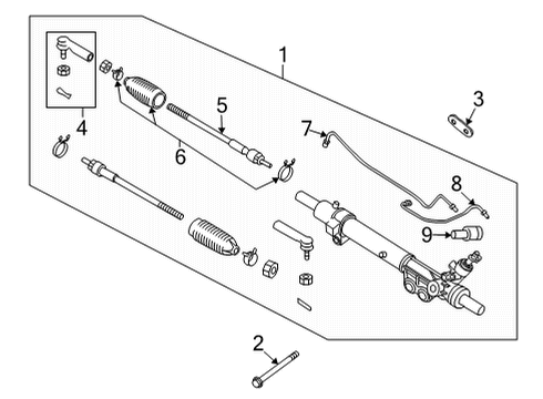 2022 Nissan Frontier Steering Column & Wheel, Steering Gear & Linkage Lid-Steering Diagram for 48465ET001
