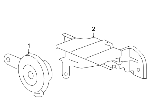 2011 Honda Civic Horn Bracket, Horn Diagram for 38151SNA010