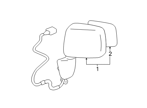 2000 Lexus RX300 Outside Mirrors Mirror Assy, Outer Rear View, RH Diagram for 8791048030D0