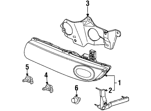 1996 Saturn SL2 Bulbs Capsule/Headlamp/Fog Lamp Headlamp Diagram for 21111170