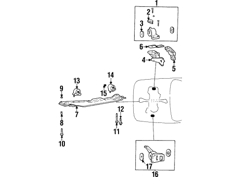 2000 Hyundai Elantra Engine & Trans Mounting Member Assembly, Center Diagram for 2170029000