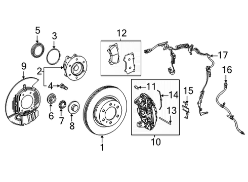Brake Components Cap, Front Wheel Adjust Diagram for 4352560010